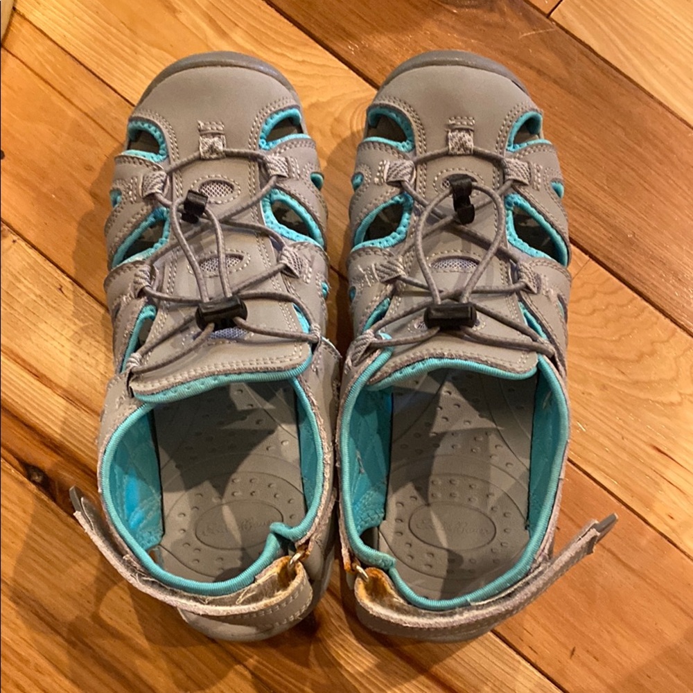 Eddie Bauer Gray and Teal Men's Sandals size 8
